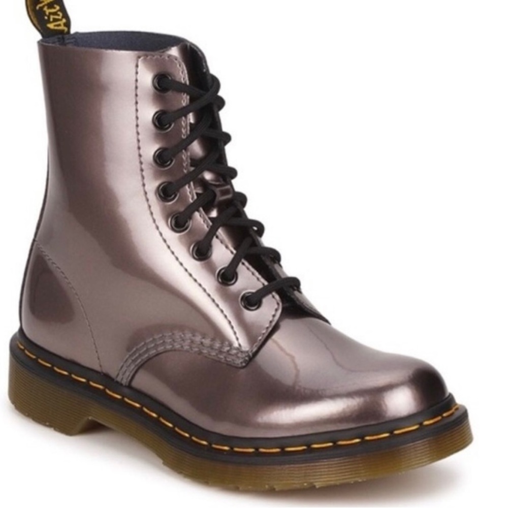 Doc Martens Pascal Pewter Spectra Metallic Leather boots